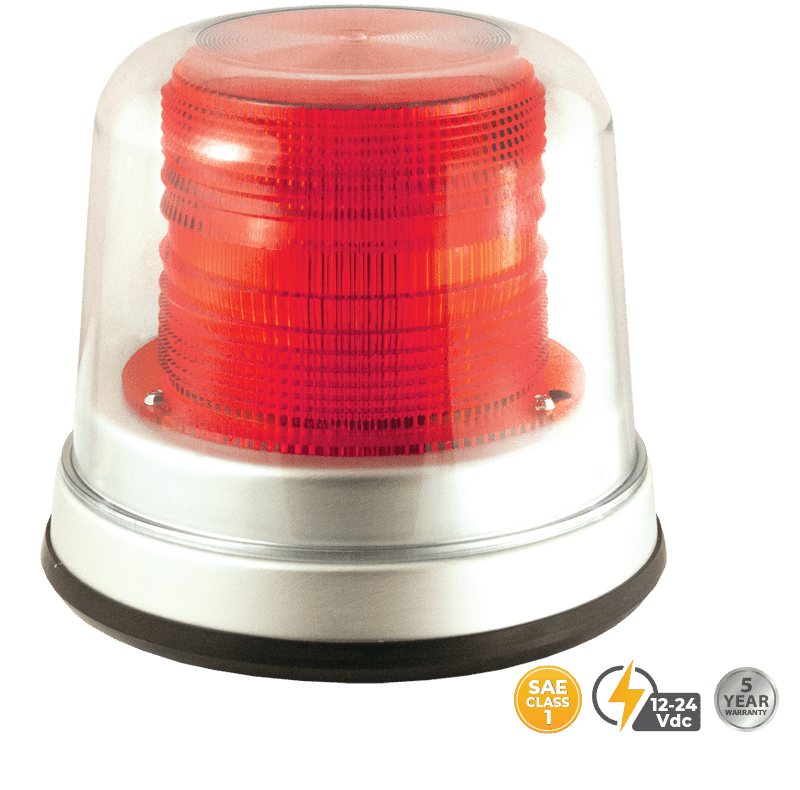 RED HIGH PROFILE FLEET LED BEACON #200A-12V-R