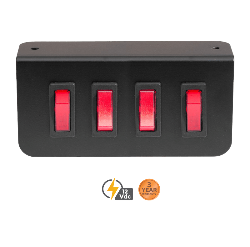 SWITCH PANEL KIT - 4 x LIT ROCKER 12Vdc #766154