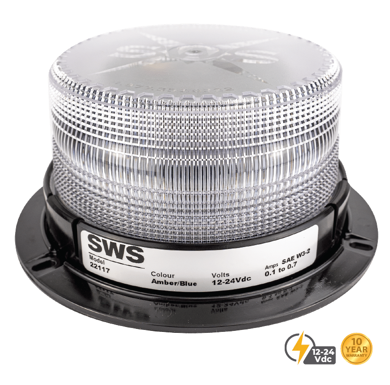 AMBER / BLUE LOW PROFILE DUAL COLOUR LED BEACON #22117