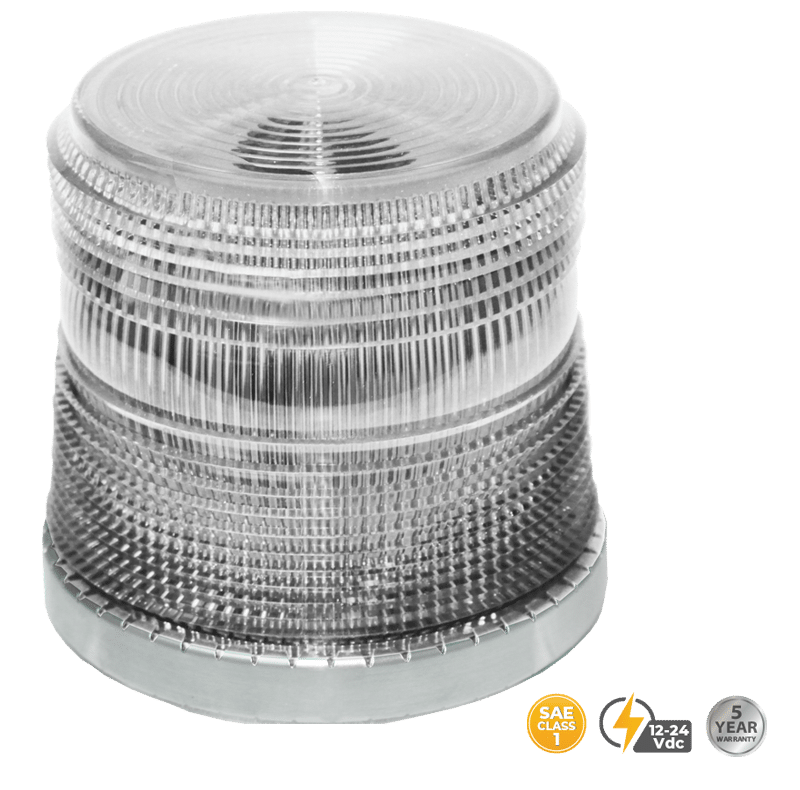 WHITE LOW PROFILE FLEET LED BEACON #200Z-12V-C