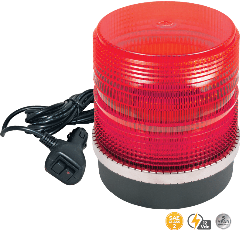 RED MEDIUM PROFILE MAGNETIC MOUNT FLEET LED BEACON #200SM-12V-R