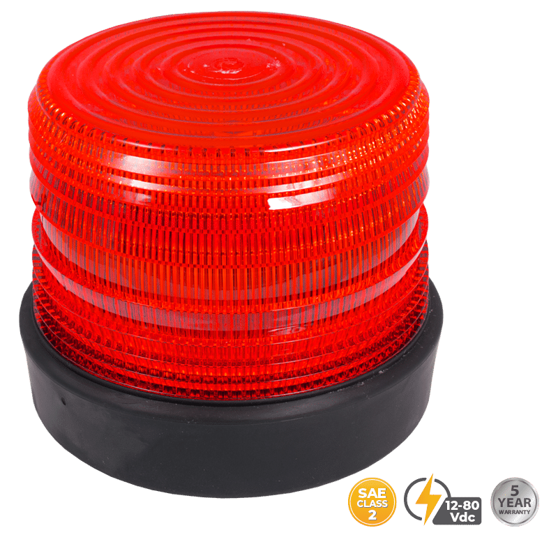 RED LOW PROFILE FLEET LED BEACON #204R-12V-R