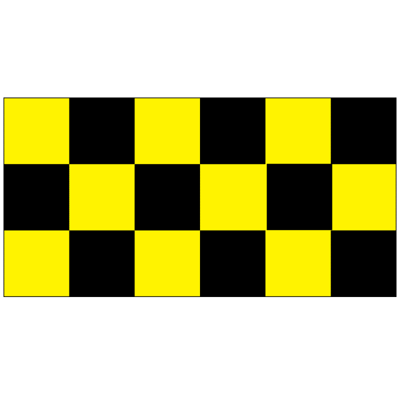 RETROREFLECTIVE CHECKERBOARD 6' x 3' YELLOW AND BLACK #405000