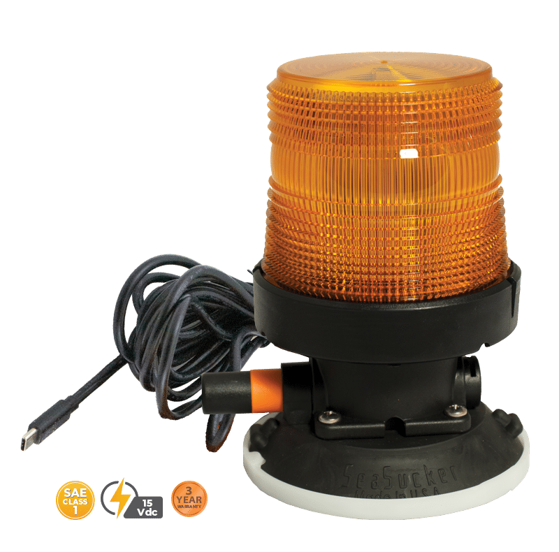 USB-C/AC AMBER LOW PROFILE SUCTION MOUNT SELECT SERIES BEACON #201ZS-U00