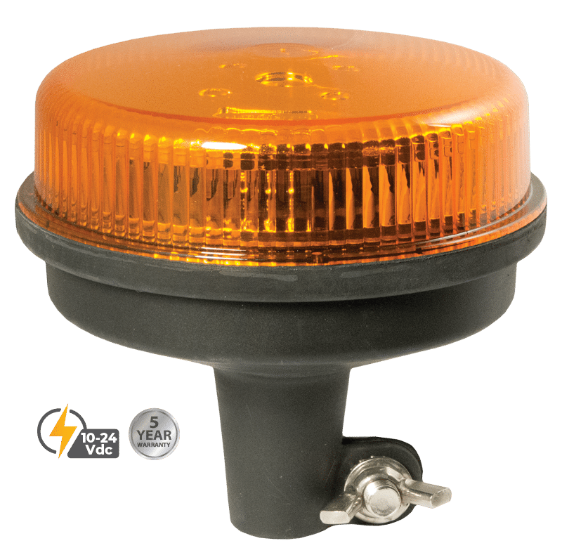 AMBER LOW PROFILE FLEET LED BEACON DIN POLE MOUNT #21000
