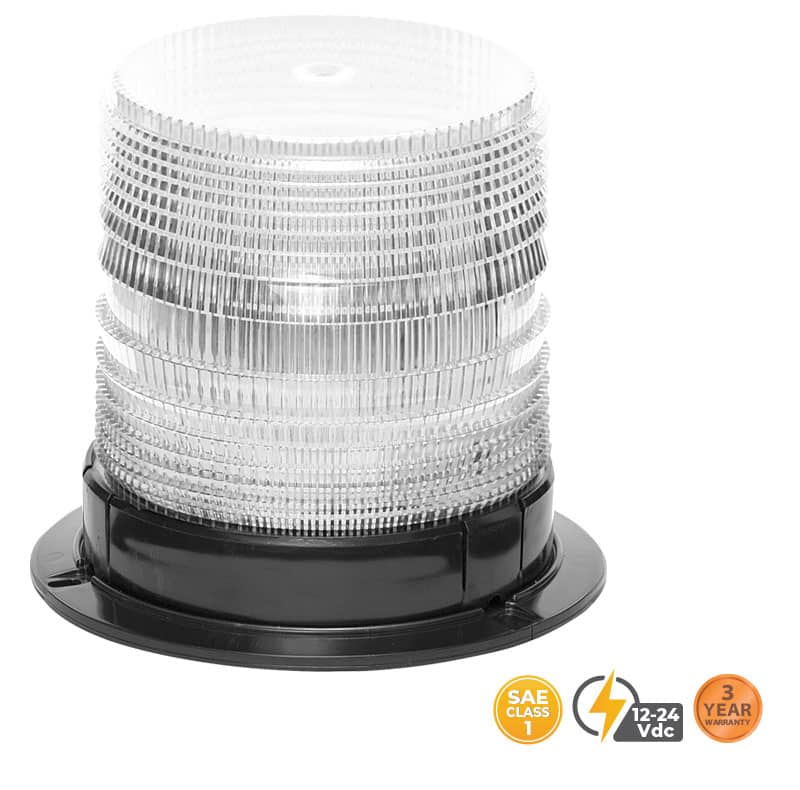 HIGH PROFILE + LED 12Vdc CLEAR AMBER PERMANENT MOUNT #23620
